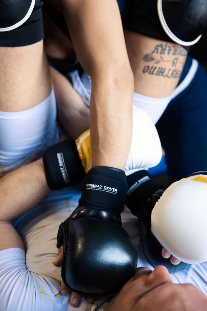Combat Cover worn by athletes